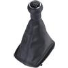 Generico Pomello del cambio di ricambio Cuffia leva cambio in pelle nera/grigia a 5/6 velocità per Audi A6 C5 A4 B5 A8 D2 1998-2001(6 Speed Black)