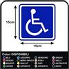 Grafic Adesivi Disabili Invalidi 3 pezzi cm 15 per uso Esterno ed interno Auto Van porte adesivi Portatori di Handicap (BLU RIFRANGENTE)