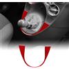 KUNGKIC Per Fiat Panda 169 2003-2011 Pannello decorativo in fibra di carbonio vera per console centrale auto, pomello del cambio, inserto interno, cornice adesiva, accessorio, regalo (Rosso)