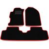 Generico Tappetini compatibili con Honda Civic - Coupé 2001-2005, bordo rosso, kit tappetini auto personalizzati, set tappeti in velluto, tappeto auto