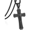 jiamiaoi Collana Con Croce Nera Per Uomo E Donna Collana Con Croce In Acciaio Inossidabile Gioielli Da Uomo Collane Crocifisso Catena Da 26 Pollici