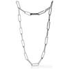 UNOAERRE Collana in Bronzo Placcato Oro Giallo, Stile Paperclip, 98 cm, Chiusura a Moschettone, Lucido