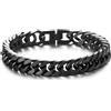 COOLSTEELANDBEYOND Acciaio Inossidabile Nero Barbozzale Bracciale da Uomo, Satinato