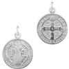 Only faith Ciondolo a forma di medaglia di San Benedetto in argento Sterling 925, ciondolo con croce di potere, 1,5 cm e 2 cm, Pequeño, Argento, Nessuna pietra preziosa