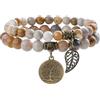 Farfume Bracciali Chakra per le donne - Cristalli Bracciale Donne Pietre Naturali Yoga Reiki- Un set di bracciali doppi (Giada di Corallo(Rinnovamento della Passione) Medio)