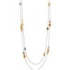 BULINLIN Collana multifilo in argento con pietre naturali per donna, con perle incastonate, gioielli in argento per costume, regalo per la festa della mamma, regalo per lei, 92 centimeters, Pietra