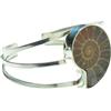 Generic Bracciale in argento Sterling 925, realizzato a mano, con ammonite, regolabile, in stile bohémien, da donna