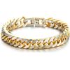 COOLSTEELANDBEYOND Acciaio Inossidabile Barbozzale Braccialetto, Bracciale da Uomo, Satinato