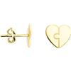 SOFIA MILANI - Orecchini da Donna in Argento 925 - Placcati in Oro - Orecchino a Perno a Cuore Puzzle - E1194