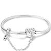 LIGHTDOG 925 Bracciale d'argento a catena di serpente Adatto per il braccialetto di fascino europeo Perline Bracciale d'argento Donna Regalo per i parenti