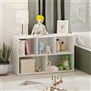 Furinno LUDER Libreria a 5 cubi, libreria con ripiani aperti e montaggio senza attrezzi, 23,88 x 50,04 x 80,01 cm, da pavimento, per soggiorno, camera da letto, ufficio domestico, Bianco semplice