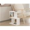 Hanah Home Scandinavian Style Side Table, bianco, 45 x 51,4 x 17 cm | 100% melamina rivestita in melamina, spessore 18 mm | design a 2 animali con storage aggiunto