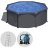 Gre Anthracite Rotonda Ø300 x 120 cm - Piscina fuori terra in acciaio