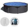 Gre Anthracite Rotonda Ø460 x 120 cm - Piscina fuori terra in acciaio