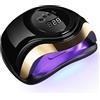 Birshe 168 W Lampada per Unghie, Lampada a LED UV per Manicure e Pedicure 36 LED Lampada UV Unghie Professionale con Automatico Sensore Display 4 Timers da10s 30s 60s 99s