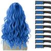 MSDADA Capelli Gesso Pettine per Ragazze e Bambini,10 Pezzi Gessetti per Capelli Temporanei Gesso Regalo di Compleanno per Bambini Età 5 6 7 8 9 10 Lavabile Tintura per Party,Natale e Cosplay(Blu)