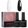 GZMAYUEN Smalti Semipermanenti per Unghie Bianco Nero Gel Polish 10ML