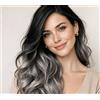 LaaVoo Genius PU Trama Extension Capelli Veri Biadesivo Nero Naturale con Silver 50cm 50g 1pcs,Capelli Remy,Morbidi e Setosi,Sposa e Matrimonio #1B-S-1B