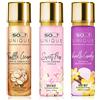 SO...? So…? Unique Womens Candy Kiss Bundle Truffle Cream, Sweet Pea, Vanilla Candy Body Mist Spray Mixed Fragrance Bundle 150ml (Pack of 3)