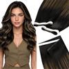 LaaVoo Genius PU Trama Extension Capelli Veri Biadesivo Balayage Castano Scuro a Marrone Chiaro e Biondo 50cm 50g 1pcs, Capelli Remy Lisci, Morbidi e Setosi, per Sposa e Matrimonio #2-8-2