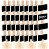 MEISO 50 Pezzi Mini Lavagne In Legno, Lavagna Piccola Con Clip, Lavagne Riutilizzabili Piccole, Per Cartellini Dei Prezzi, Lavagne Per Memo Foto, Promemoria, Etichette Per Le Feste