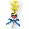 OTHERWISETRIVIAL Idea Regalo Pasqua - Festa della Mamma - Ramo di Mimosa Artificiale 18cm con un Cioccolatino Pocket Coffe 12,5g Confezione Regalo Elegante con Fiocco