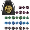 DND NURD Set di dadi a faccia DnD, 28 dadi colorati, con sacchetto di velluto. Un set per principianti per giochi di DND, adatto a giochi da tavolo, Pathfinder, MTG, ecc. Un set regalo D&D, perfetto per amici