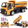 Jiakora Camion Ribaltabile Telecomandato, 2,4 GHz Autocarro radiocomandato giocattolo per Bambini, Camion Radiocomandato con Luci e Suoni, Dumper Telecomandato regalo per Ragazzi e Ragazze dai 3 anni