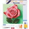 Figured'Art Mini Diamond Painting Art 5D kit completo 25x25cm Tela già Incorniciata Interamente da Ricoprire di Diamonds Rotondi - Stupenda Rosa Rosa - Pittura Diamante - Attività Creativa per Adulti