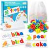 HOTUT Alfabeto in Legno Giocattolo Educativo Giochi di Ortografia in Legno, Gioco di Lettere Corrispondenti ABC Alfabeto Flash Cards, Giochi Montessori Regali Prescolari per Bambini di 2 3 4 5 6 Anni