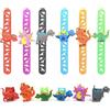 POPOYU 6 braccialetti a scatto con dinosauri per bambini, in silicone, per feste di compleanno
