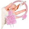 DiyGody Kits di Protezione per Caricabatterie 18/20W Compatibile con iPhone, Protettivi per Cavi USB-C Tipo-L con Paillettes Scintillante, Protezione Linea Dati Impedisce la Rottura del Cavo - Rosa