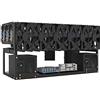 Topaliving 12 GPU Mining Rig Frame, acciaio, nero, scrivania, 12 GPU, 2 alimentatori ATX, 6 ventole, 12 cm, 240 mm H x 268 mm L x 268 mm P