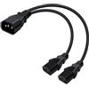 YINGAYOU Splitter C14 a 2 x C13 10 A 250 V Cavo IEC Doppio C13 per Computer, Monitor, PDU (0.5 m/1.6 ft)