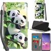 PHINIENLAND Cover per Samsung Galaxy S10 Plus Case PU Pelle Custodia [Kickstand] [Chiusura magnetica] [Slot per Schede], Portafoglio Flip Custodia per Samsung S10 Plus,Panda