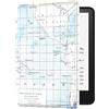 HUASIRU Custodia per Kindle (11a generazione - solo rilascio 2022, modello NO C2V2L3) Cover con accensione e spegnimento automatico - non si adatta a Kindle Paperwhite o Kindle Oasis, mappa blu