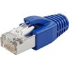 Lumonic 10x spine di rete RJ45 blu I Con scarico della trazione, protezione dall'inserimento e dalla piegatura I Spina a crimpare per cavi di rete LAN CAT5, CAT6 e CAT7
