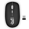 TECHMADE - Mouse Wireless Juventus | Design Ufficiale Squadra | Tecnologia Senza Fili | Sensore Ottico Preciso | Ergonomico e Silenzioso | Plug & Play, Nero, Plastica