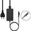 SUPERNIGHT Caricatore per Surface Pro 65 W 15 V 4 A adattatore di alimentazione Surface Book & Surface Pro 3 4 5 6 7 X & Surface Laptop 2/1 & Surface Go con porta di ricarica USB 5V 1A per smartphone
