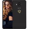 Kaywzo Cover per Huawei Mate 10 Pro,Custodia in Silicone TPU Liscio di Morbido con Modello Cardiaco,Design Minimalista,Ultrasottile Donna Antiurto Case Cover,Nero