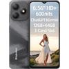 Blackview Wave 9C 4G AI Smartphone Offerte, 6,56'' 600nits Schermo, 12GB+64GB(2TB Esterna), 3 Assistenti Intelligenti IA, 13MP+8MP, 3 Slot per Schede, Android 15 DUAL SIM Cellulare Libero, GPS Nero