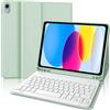 IVEOPPE Cover con Tastiera per iPad A16 11 Generation 2025/10 Generazione 2022, Italiano QWERTY Tastiera per ipad 11 Gen/ipad 10 Gen, con Senza fili Staccabile Custodia con Portapenna, Verde erba