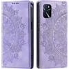 CASEONJAN Cover per Oppo A16 / A16s / A54s, Pelle PU Custodia a portafoglio con scomparti per Slot Schede, Antiurto Flip Caso Cover per Oppo A16 / A16s / A54s (Vintage Viola)