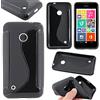 ebestStar - Cover Compatibile con Nokia Lumia 530 Custodia Protezione S-Line Design Silicone Gel TPU Morbida e Sottile, Nero [Apparecchio: 119.7 x 62.3 x 11.7mm, 4.0'']