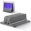 Bewahly Supporto Verticale per Laptop, Salvaspazio Supporto PC Portatile Verticale in Alluminio, Regolabile Doppio Slot Porta PC Verticale per MacBook PRO/Air, iPad, Notebook, Laptop Stand (Grigio)