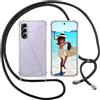 ISOI Cover con Cordino per Samsung Galaxy A37 5G, Custodia Trasparente con Collana Tracolla Laccio Collo Ultra Sottile Morbido TPU Silicone Antiurto AntiGraffio Case, Nero