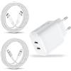 KCgrape 25 W Caricabatterie rapido per Apple iPad Pro 12.9 11 10.2 9.7,iPad Air 2 3 4 5,iPad 2020 2021 2022 2024,i-Pad Mini 2 3/4/5/6,iPhone 15 16 14 13 12 Pro Max,MacBook USB C Presa AC Adattatore e cavo