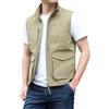 Generic Gilet da uomo casual da esterno giacca con multi tasca gilet con cerniera intera gilet da uomo per escursionismo viaggi larghi comodi cappotti senza maniche da uomo gilet leggero taglie forti, cachi,