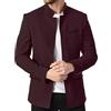 Generic Blazer da Uomo Casual, Sportivo, con Collo alla Coreana, Leggero, Monopetto, Giacca da Abito, Business, Rosso Vino, Taglia M