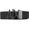 Armani Exchange Split Leather Double sided logo belt, cintura,